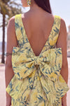 floral-pink-green-tight-boat-neck-short-homecoming-dress-with-bow