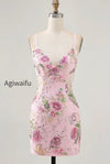 sparkly-pink-beaded-floral-short-tight-homecoming-dress-with-sequins