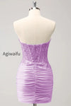 lilac-strapless-corset-pleated-tight-homecoming-dress-with-appliques