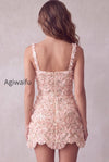 ivory-sparkly-sequin-floral-tight-short-a-line-homecoming-dress