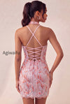 sparkly-pink-floral-halter-sequin-tight-short-homecoming-dress
