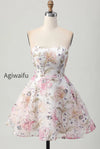 sparkly-pink-floral-short-a-line-homecoming-dress