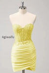 lilac-strapless-corset-pleated-tight-homecoming-dress-with-appliques