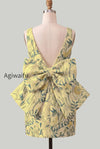 floral-pink-green-tight-boat-neck-short-homecoming-dress-with-bow