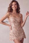 ivory-sparkly-sequin-floral-tight-short-a-line-homecoming-dress