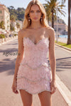 sparkly-pink-floral-tight-short-strapless-homecoming-dress-with-pearls