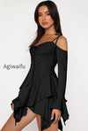 asym-tie-front-long-sleeve-mini-dress