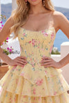 yellow-a-line-floral-corset-short-fringed-strapless-homecoming-dress-with-ruffles
