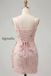 floral-apricot-corset-ruched-tight-short-homecoming-dress-with-beading