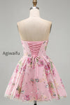 sparkly-pink-floral-beaded-a-line-short-strapless-homecoming-dress