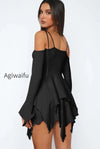 asym-tie-front-long-sleeve-mini-dress