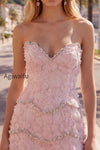 sparkly-pink-floral-tight-short-strapless-homecoming-dress-with-pearls