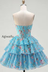 yellow-a-line-floral-corset-short-fringed-strapless-homecoming-dress-with-ruffles
