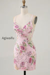 sparkly-pink-beaded-floral-short-tight-homecoming-dress-with-sequins