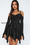 asym-tie-front-long-sleeve-mini-dress