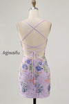 sparkly-pink-beaded-floral-short-tight-homecoming-dress-with-sequins