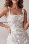 ivory-sparkly-sequin-floral-tight-short-a-line-homecoming-dress
