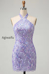 sparkly-pink-floral-halter-sequin-tight-short-homecoming-dress