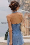 lace-trim-denim-halter-mini-dress